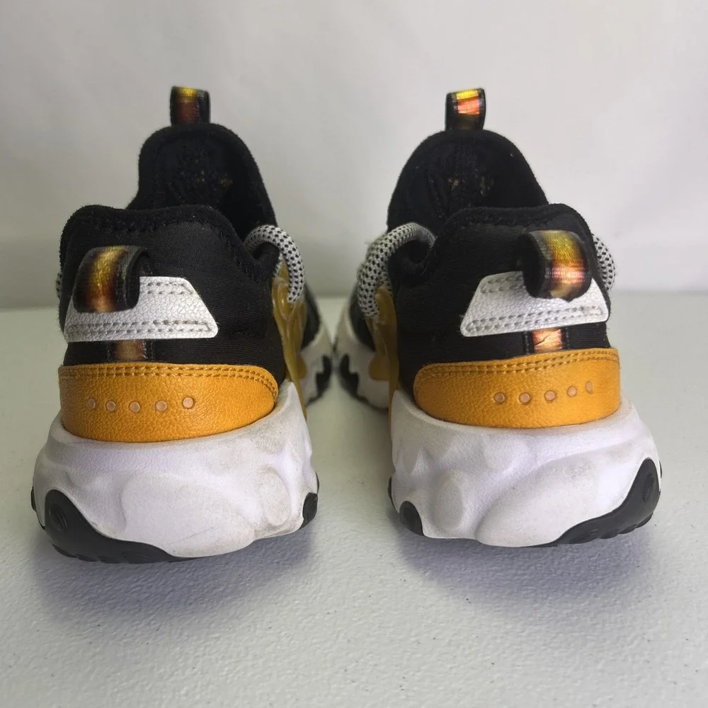 Nike React Presto GS Black Yellow Ceramic Honey Bee Kids Size 1.5Y Running Shoes